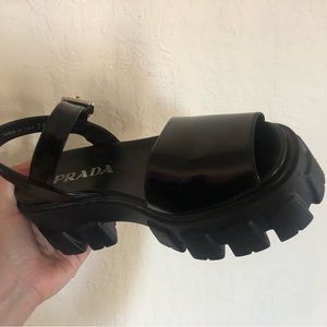 Prada Monolith brushed leather sandals